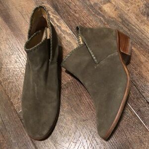 9.5 Jack Rogers Olive Ankle Boots Suede Leather